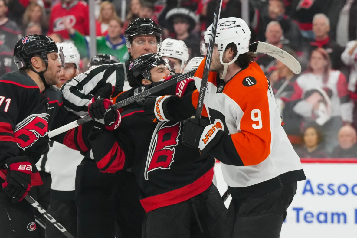Multiple players taken out of Hurricanes Game 1 shutout win over Flyers